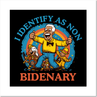 I Identify As Non Bidenary 4th Of July Posters and Art